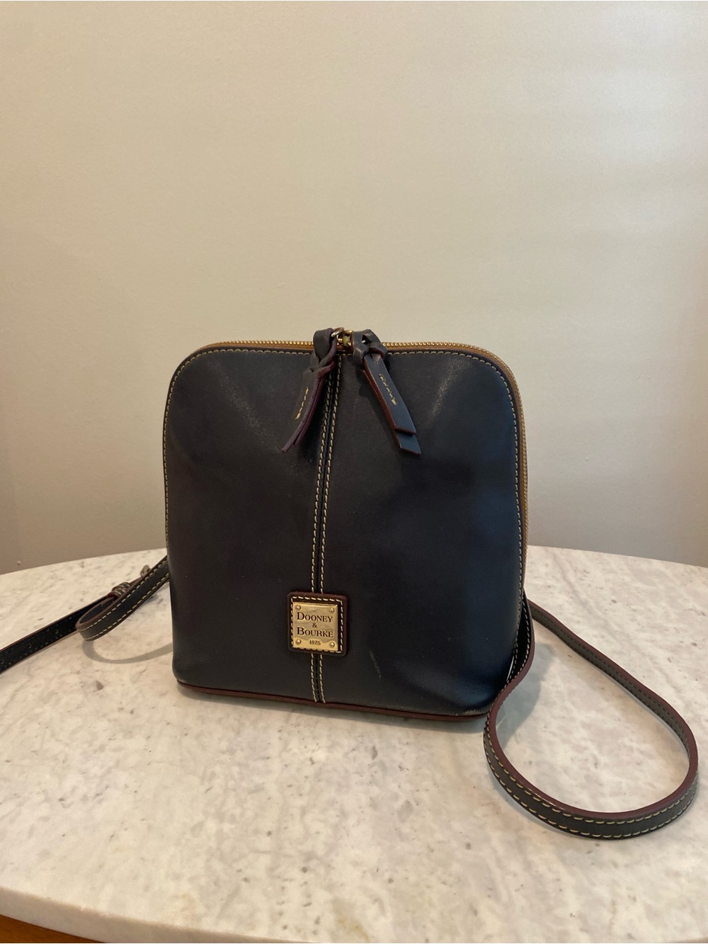 Dooney & Bourke Trixie Navy Leather Crossbody Bag.